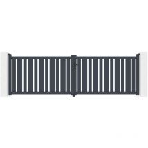 Portail aluminium battant 4m veymont 400x120cm gris
