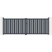 Portail aluminium battant 4m veymont 400x140cm gris