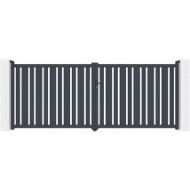 Casanoov - Portail aluminium battant 4m veymont 400x160cm gris