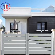 Portail aluminium battant sah en kit dimensions L.3000 (entre piliers) x H.1500 mm Couleurs Gris clair (ral 7035)