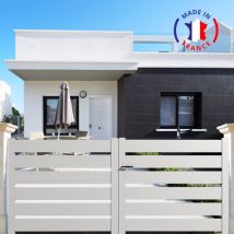 Packit - Portail Aluminium Battant Sah En Kit Dimensions L.4000 (entre Piliers) X H.1500 Mm Couleurs Blanc (ral 9010)