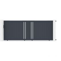 Portail aluminium coulissant 4m giona 400x160cm gris