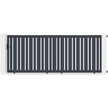 Casanoov - Portail aluminium coulissant 4m veymont 400x160cm gris