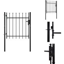 Portail avec haut sous forme de lance 100x75 cm - Portail De Jardin - Portail Aluminium - Portillon Design - Porte De Cloture - Clôture Moderne