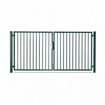 Easycloture - Portail barreaudé acier galvanisé passage 4m00 h 1m50 Vert