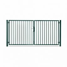 Easycloture - Portail barreaudé acier galvanisé passage 4m00 h 1m20 Vert