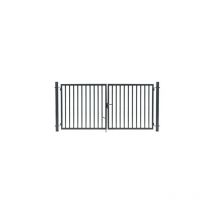 Cloture&jardin - Portail Barreaudé Gris jardiplus - Largeur 2m - 1 mètre