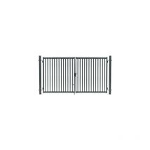 Cloture&jardin - Portail Barreaudé Gris jardiplus - Largeur 4m - 2 mètres
