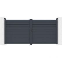 Portail battant 3m carpatia H.140 aluminium gris