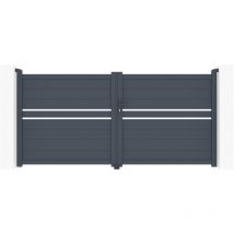 Portail battant 3m cimone H.140 aluminium gris