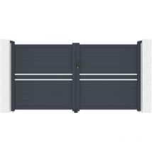 Portail battant 3m cimone H.160 aluminium gris