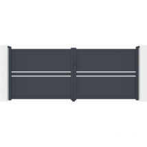 Portail battant 4m CIMONE H.160 aluminium gris