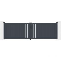Portail battant 4m giona H.120 aluminium gris