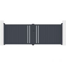 Portail battant 4m giona H.140 aluminium gris