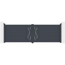 Portail battant 4m life H.120 aluminium gris