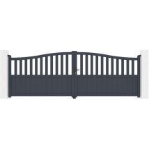 Portail battant 4m MEIJE H.140 aluminium gris