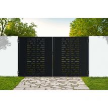 Portail battant acier 3,5m nali arlberg H.200cm noir mat
