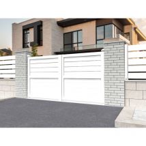 Portail battant Mixte Blanc l 4000 x h 1781 mm Motorisé