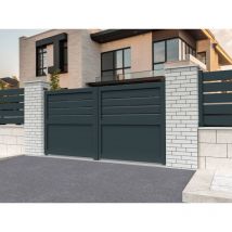 Ombrazur - Portail battant Mixte Gris anthracite l 4000 x h 1625 mm Motorisé
