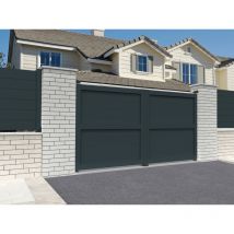 Ombrazur - Portail battant plein Gris anthracite l 3500 x h 1606 mm Motorisé