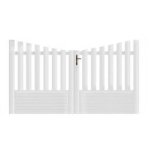 Gefradis - Portail battant pvc blanc H145 x L400 alençon incurvé