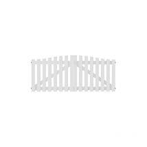 Portail battant pvc blanc H115 x L300 soulac chapeau de gendarme