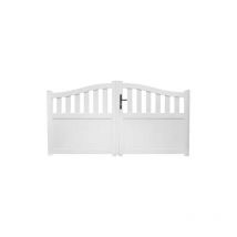 Gefradis - Portail battant pvc blanc H180 x L250 cm hambourg galbé