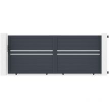Portail coulissant 3,5m cimone H.140 aluminium gris