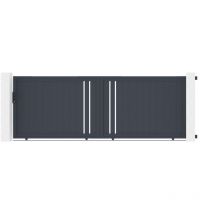 Portail coulissant 4m giona H.140 aluminium gris