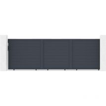 Portail coulissant 5m eiger H.140cm aluminium gris