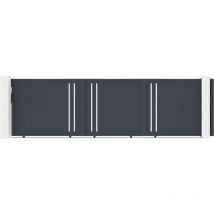 Portail coulissant 5m giona H.140 aluminium gris