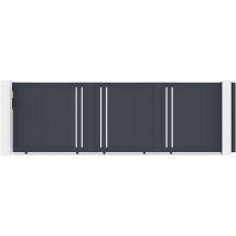 Portail coulissant 5m giona H.160 aluminium gris