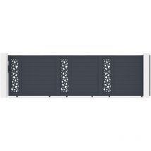 Portail coulissant 5m sunny H.140 aluminium gris
