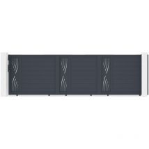 Portail coulissant 5m veleta H.140 aluminium gris