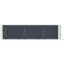 Portail coulissant 6m life H.140 aluminium gris