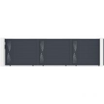 Portail coulissant 6m veleta H.160 aluminium gris
