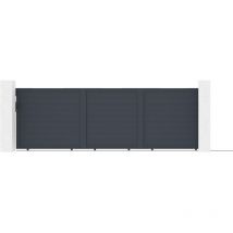 Portail coulissant aluminium 5m eiger H.160cm gris