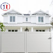 Portail aluminium coulissant plein en kit dimension L.4000 (entre piliers) X H.1500 mm Blanc (RAL 9010)