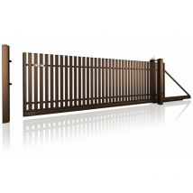 Portail coulissant classic AW.10.16-P marron en plusieurs dimensions avec motorisation intégrée - Dimensions: 4000x1200 - Sens d'ouverture: Poussant