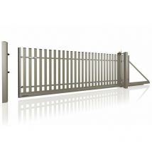 Portail coulissant CLASSIC AW.10.17 - P gris en plusieurs dimensions avec motorisation intégrée - Dimensions: 3000x1450 - Sens d'ouverture: Poussant