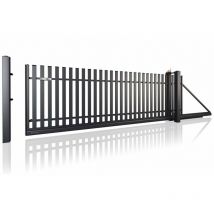 Portail coulissant classic AW.10.17 - p noir en plusieurs dimensions avec motorisation intégrée - Dimensions: 4000x1200 - Sens d'ouverture: Poussant