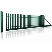 Portail coulissant CLASSIC AW.10.17 - P vert en plusieurs dimensions avec motorisation intégrée - Dimensions: 4000x1450 - Sens d'ouverture: Poussant