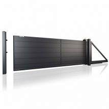 Portail coulissant home AW.10.200 noir en plusieurs dimensions avec motorisation intégrée - Dimensions: 4000x1000 - Sens d'ouverture: Poussant gauche