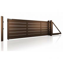 Portail coulissant home AW.10.228 marron en plusieurs dimensions avec motorisation intégrée - Dimensions: 4000x1300 - Sens d'ouverture: Poussant