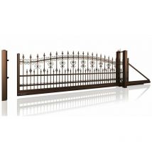 Portail coulissant LUX AW.10.31 - Wp marron en plusieurs dimensions avec motorisation intégrée - Dimensions: 4000x1200 - Sens d'ouverture: Poussant
