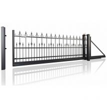 Portail coulissant lux AW.10.33 - p noir en plusieurs dimensions avec motorisation intégrée - Dimensions: 4000x1450 - Sens d'ouverture: Poussant