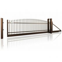 Portail coulissant lux AW.10.46 - Wp marron en plusieurs dimensions avec motorisation intégrée - Dimensions: 4000x1450 - Sens d'ouverture: Poussant