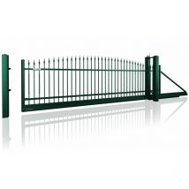 Portail coulissant lux AW.10.46 - Wp vert en plusieurs dimensions avec motorisation intégrée - Dimensions: 3000x1200 - Sens d'ouverture: Poussant