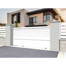 Ombrazur - Portail coulissant mixte Blanc l 3000 x h 1906 mm Motorisé