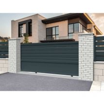 Ombrazur - Portail coulissant mixte Gris anthracite l 4000 x h 1750 mm Motorisé